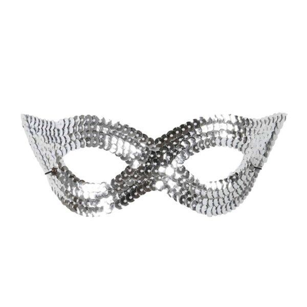 Maschera Farfallina Argento in Paillette
