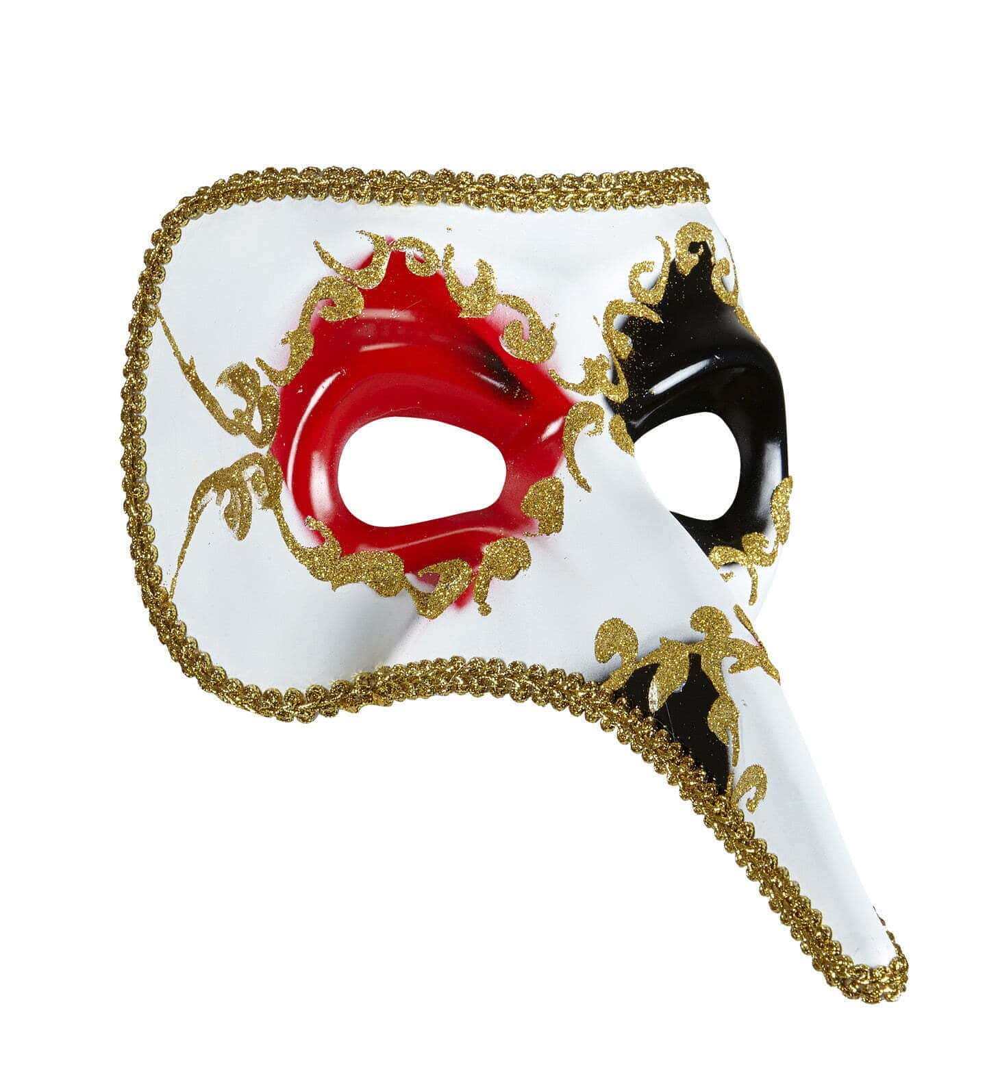 Maschera Veneziana Bianca con Decori
