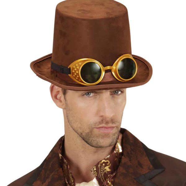 Cilindro Alto Marrone e Nero Steampunk