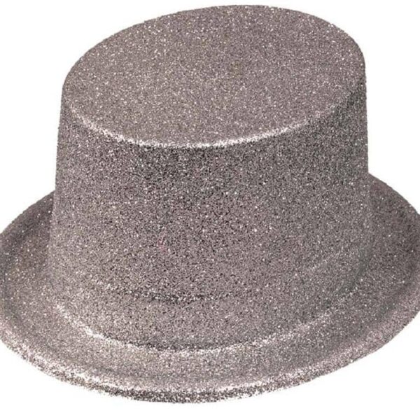 Cappello Cilindro Argento in Plastica