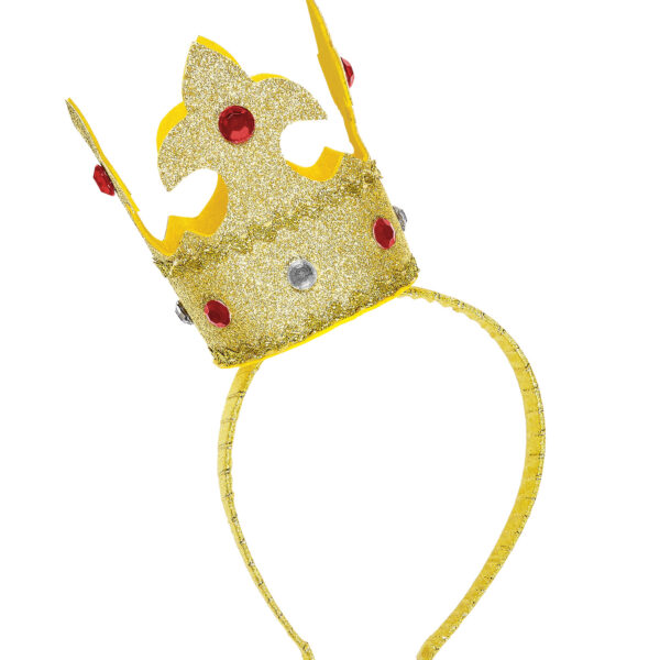 Cerchietto con Mini Corona Glitter e Gemme