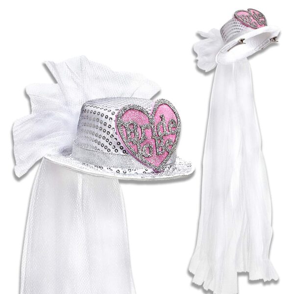 Mini cilindro Bride to Be con Velo