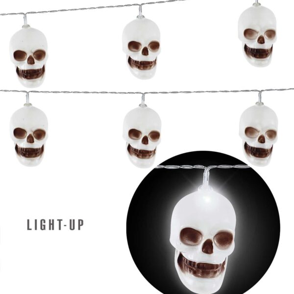 Festone Ghirlanda Luminosa con Teschi