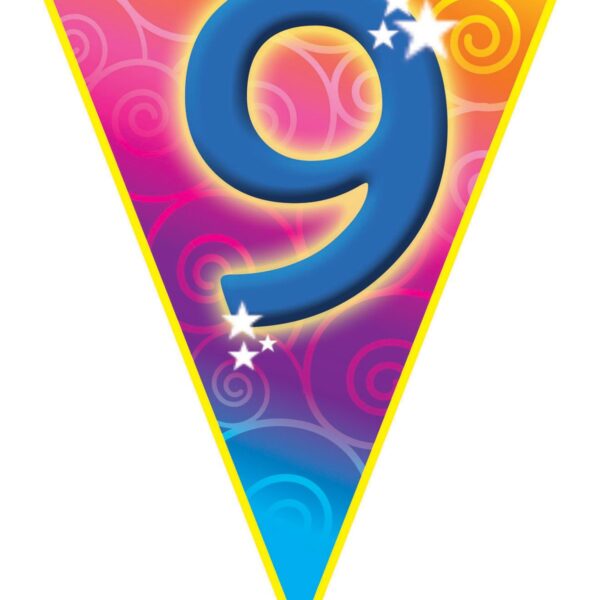Festone Bandierina Compleanno Numero 9