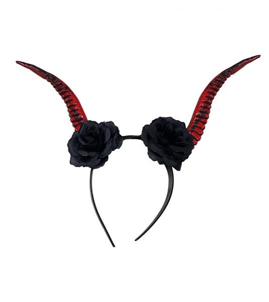 Cerchietto con Corna Rosse e Nere da Malefica