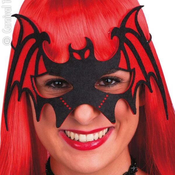 Maschera da Pipistrello Rossa e Nera