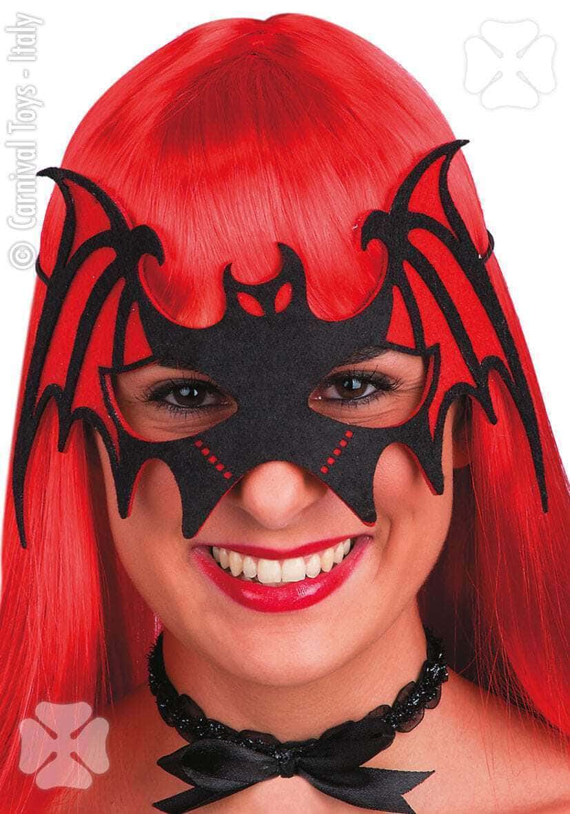 Maschera da Pipistrello Rossa e Nera