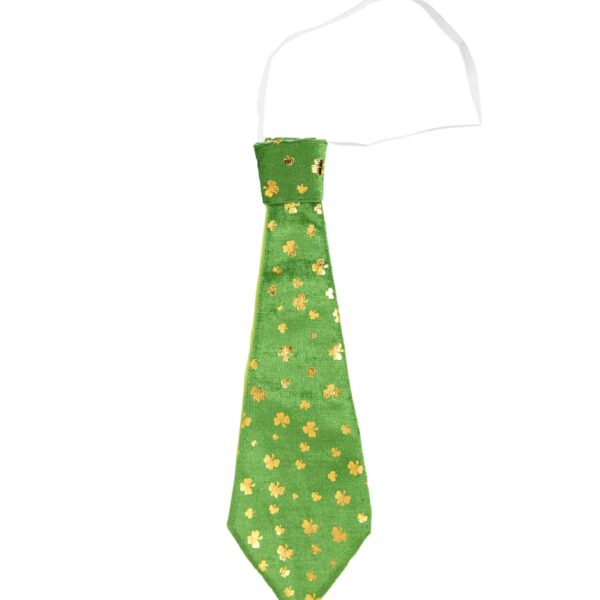 Cravatta Verde con Trifogli Oro San Patrizio