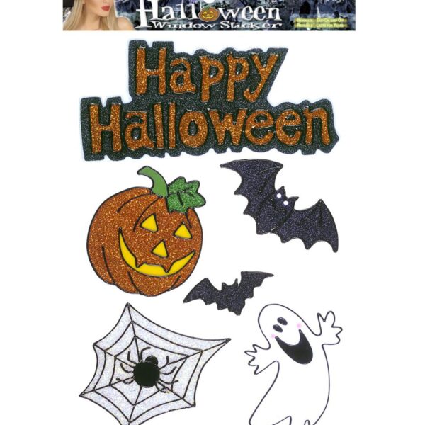 Set Vetrofania Happy Halloween Glitter