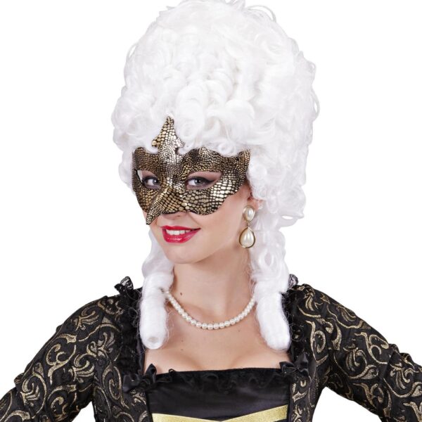 Maschera a Volto di Uccello Oro e Nera
