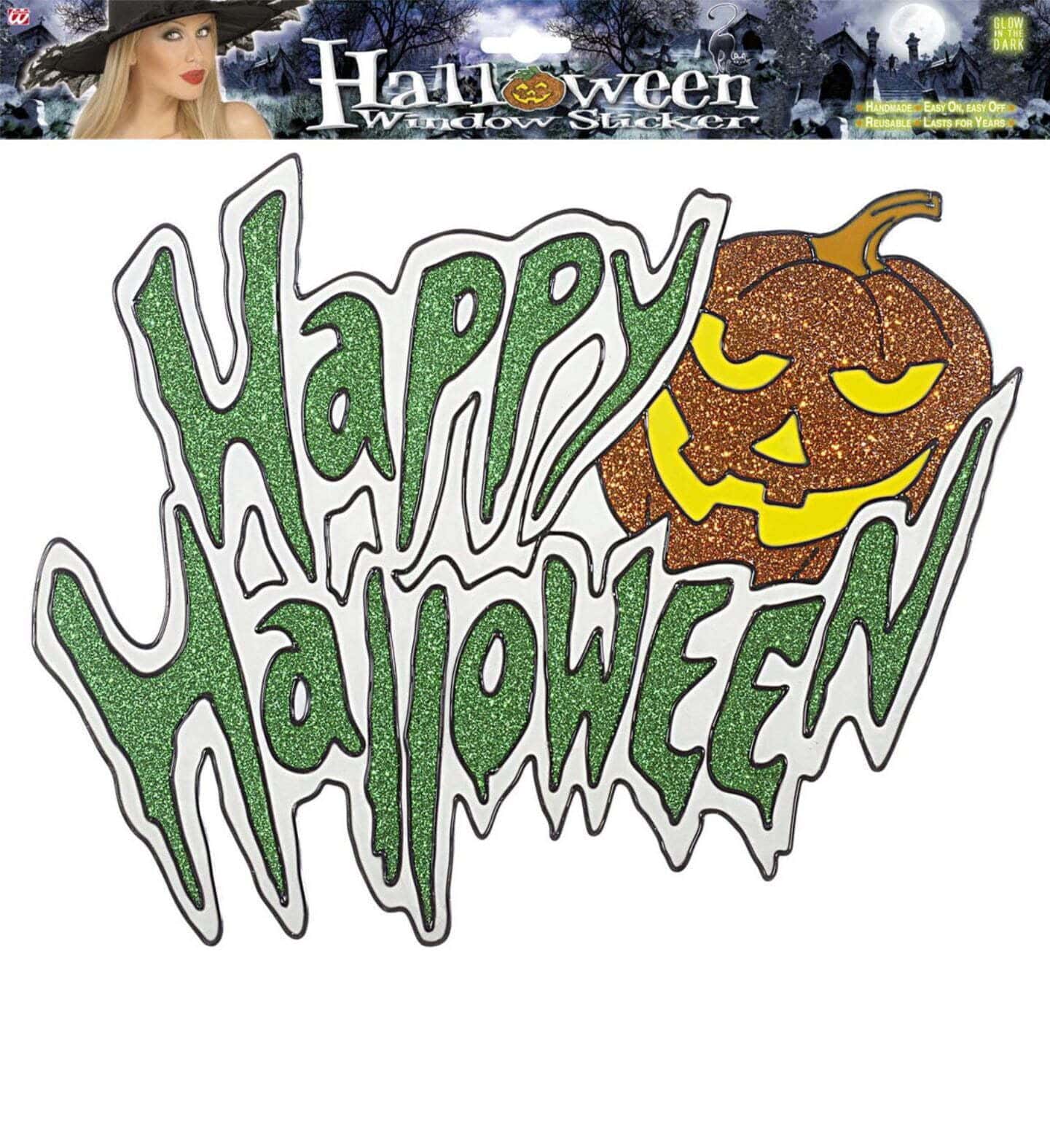 Vetrofania Zucca Happy Halloween Glitter