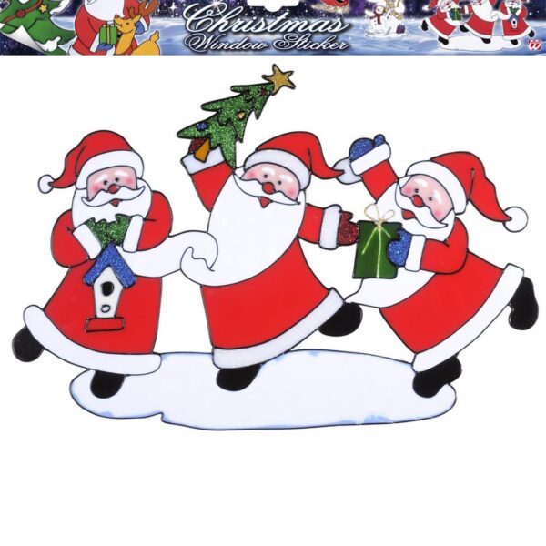 Vetrofania Natalizia Trio di Babbi Natale