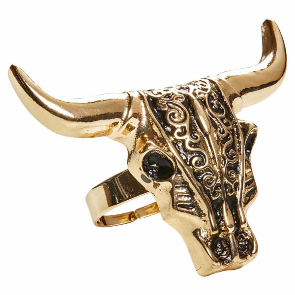 Anello dorato a forma di Bufalo