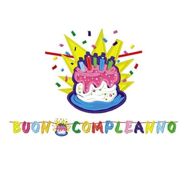 Festone Scritta Maxi Buon Compleanno Torta