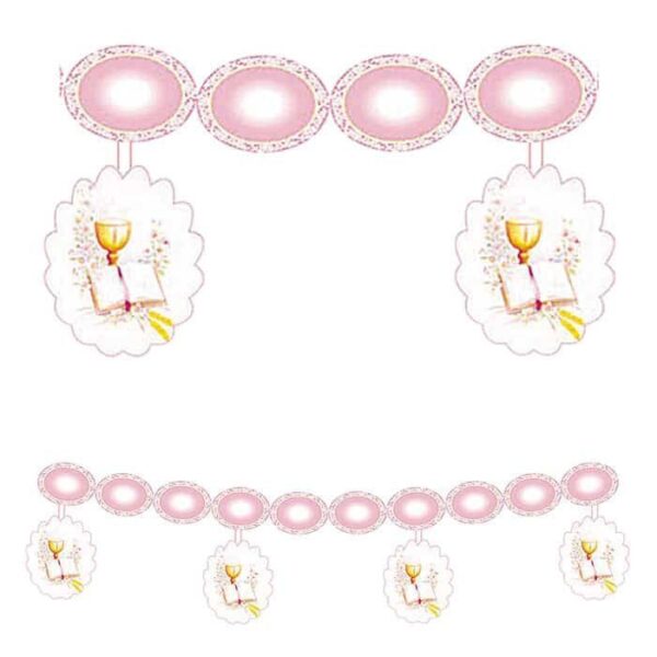 Festone in Carta Comunione Rosa