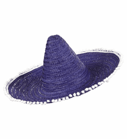 Sombrero Messicano Viola con Pom Pom