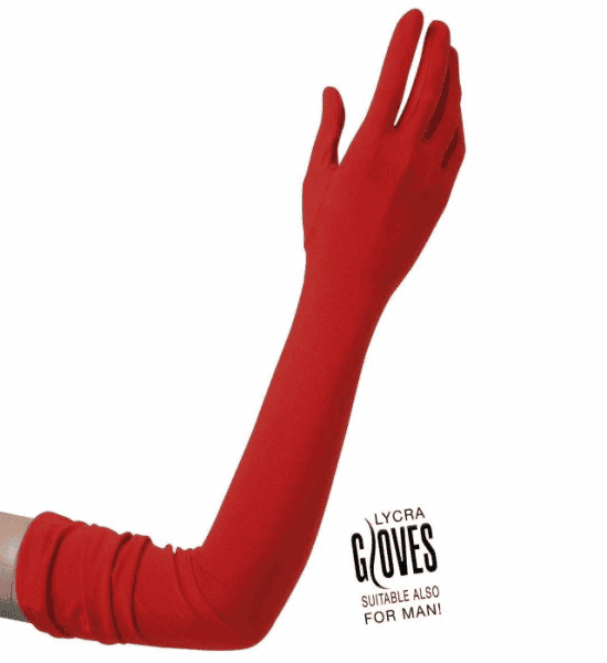 Guanti Rossi Lunghi in Lycra