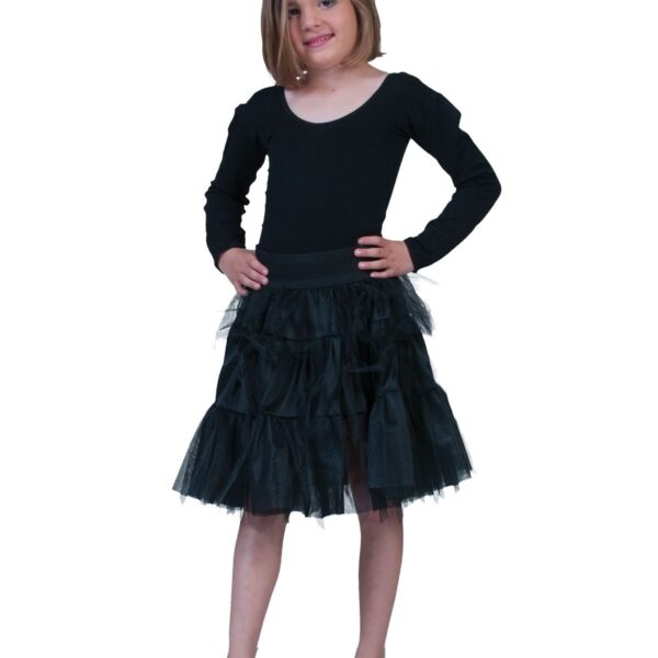 Sottogonna in Tessuto e Tulle Nero