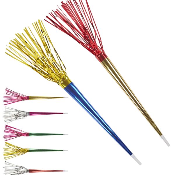 Set da Due Trombette Metallizzate Colorate 50 cm
