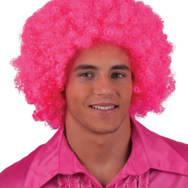 Parrucca Rosa Afro Disco