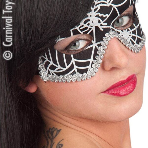 Maschera Farfalla Nera con Ragnatele