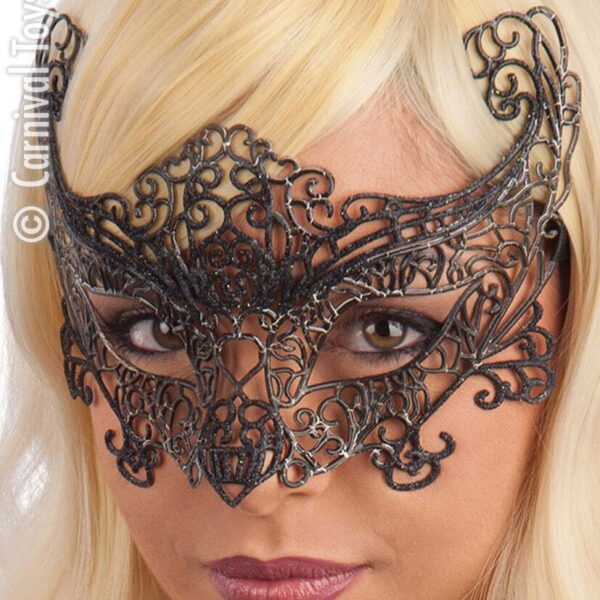 Maschera Gotica Nera Con Brillantini