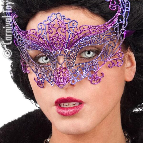 Maschera Gotica Viola Con Brillantini