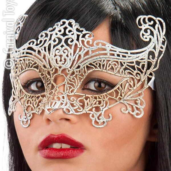 Maschera Argento e Oro con Glitter in Plastica