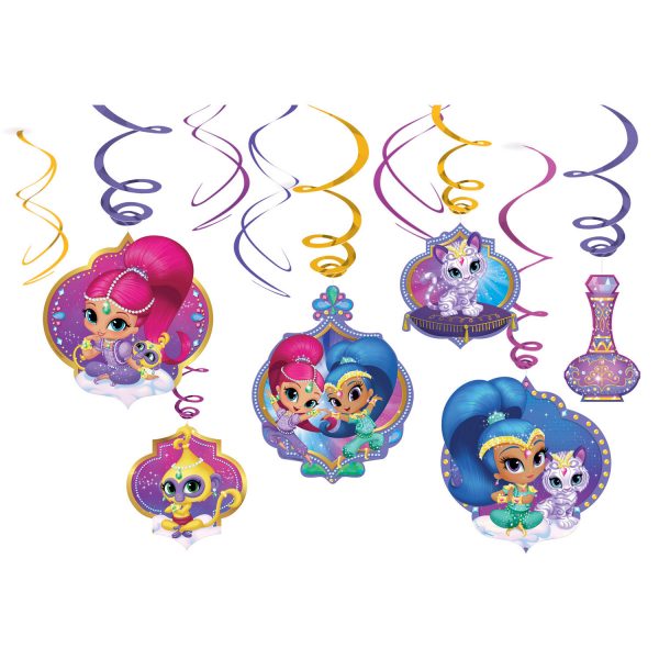 Fili di Foil a Spirale Colorati con Pendenti Shimmer & Shine