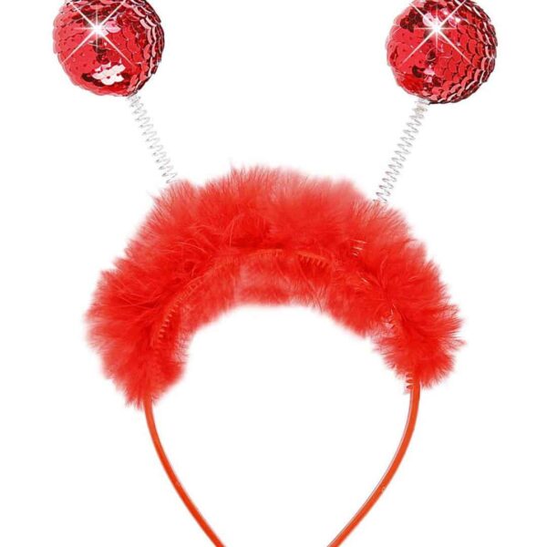 Cerchietto con Antenne Rosse Glitterate