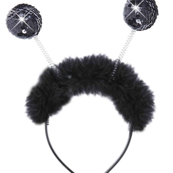 Cerchietto con Antenne Nere Glitterate