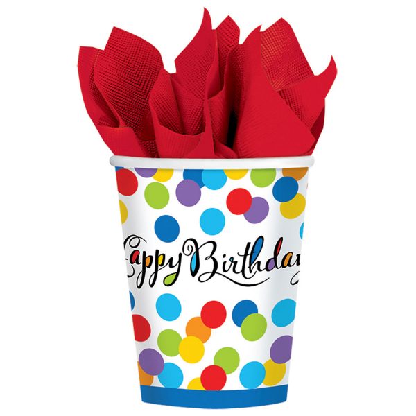 Bicchieri Happy Birthday Confetti Bash