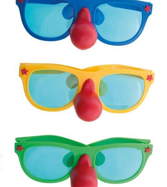 Occhiali da Clown con Naso colori Assortiti