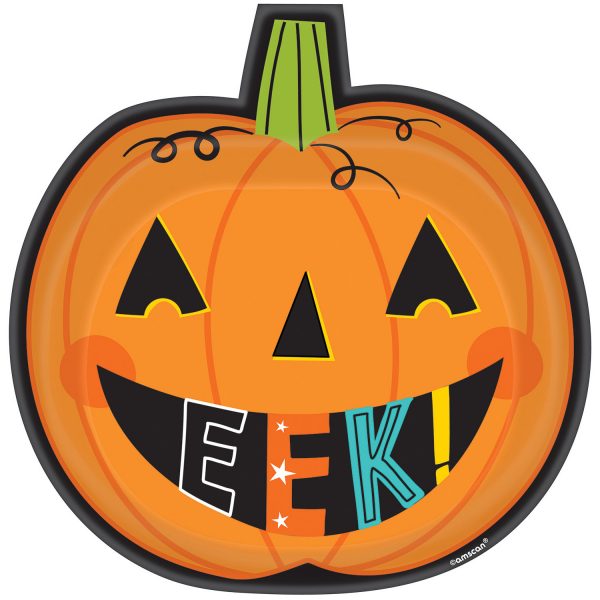 Piatti in Plastica Zucca di Halloween