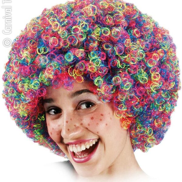Parrucca Clown Multicolore Fluorescente