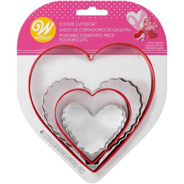 Wilton Stampini Biscotti Metal Diverse Misure Cuore Set 4