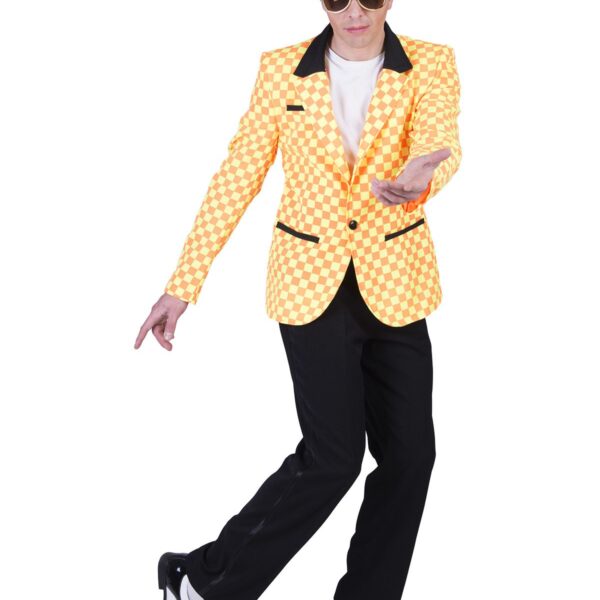 Giacca a Quadri Giallo Arancione Rock 'n' Roll