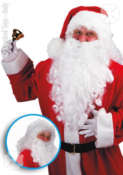 Set Parrucca E Barba Babbo Natale Professionale Halco &ndash; Bianco, Accessori Per Natale