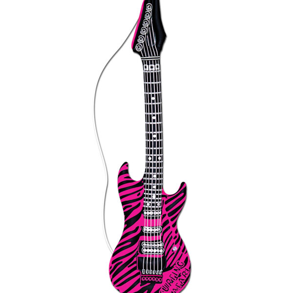 Chitarra Elettrica Gonfiabile Zebrata Rosa