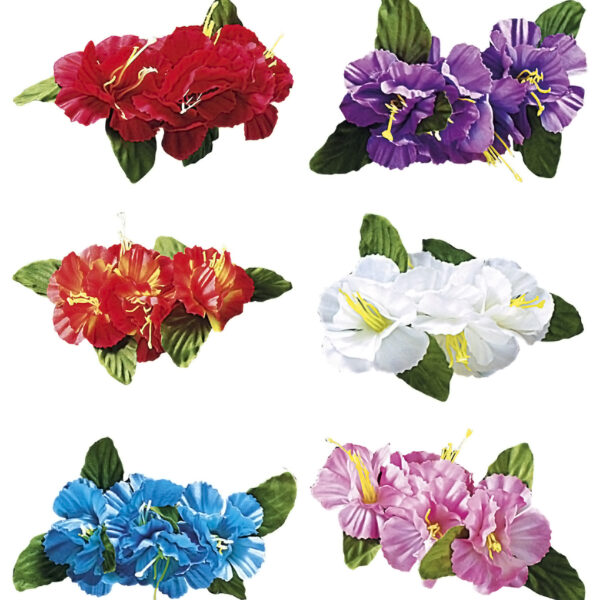 Molletta per Capelli 4 Fiori Ibisco Colori Assortiti
