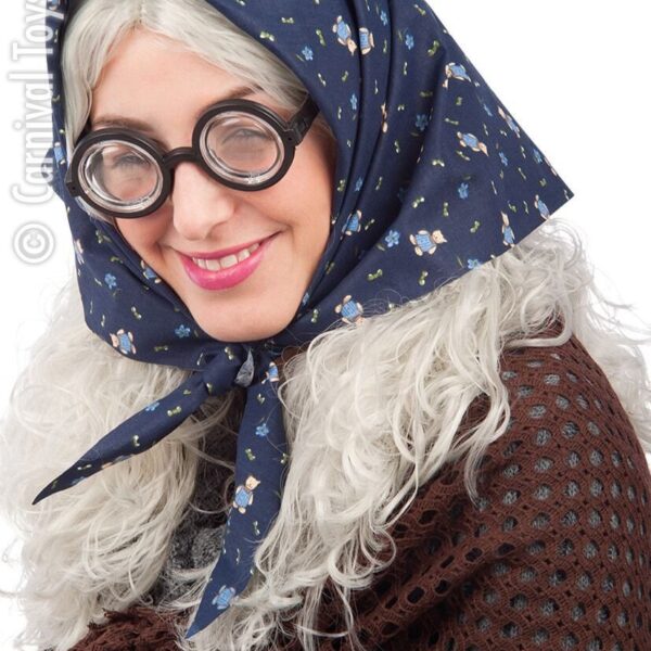 Parrucca Grigia da Befana con Fazzoletto