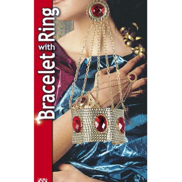 Bracciale Dorato da Romana con Catene e Anello