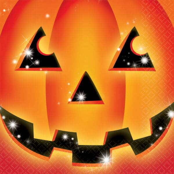 Tovaglioli Halloween Zucca effetto Brillantini