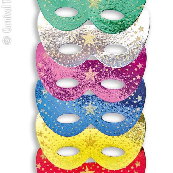 Maschera Gatta in Carta Metallizzata Colori Assortiti