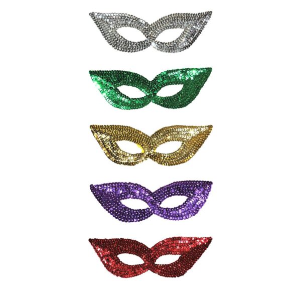 Maschera Domino in Paillettes Colori Assortiti