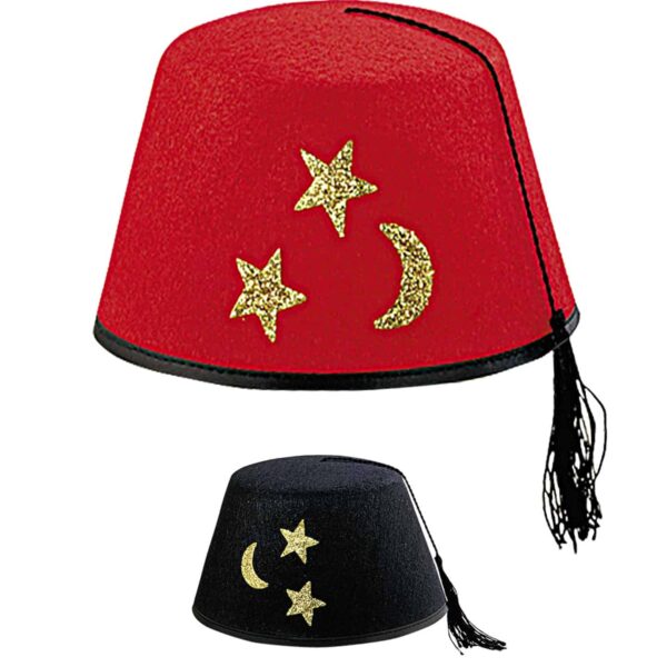 Cappello Fez Arabo Rosso o Nero