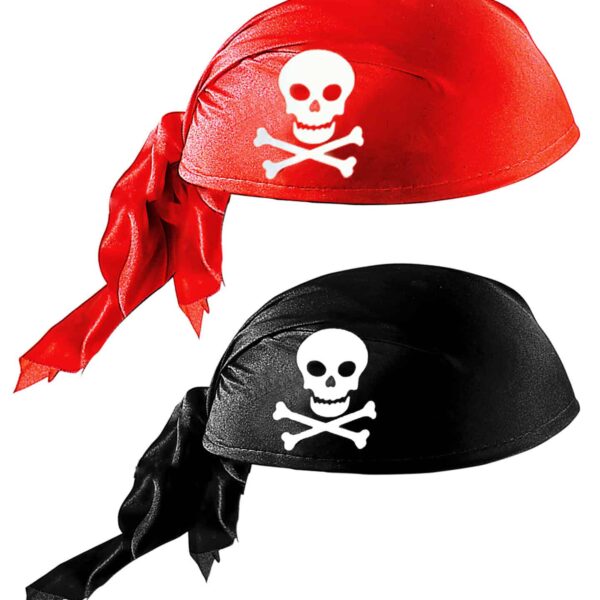 Cappello a Bandana Nera o Rossa da Pirata
