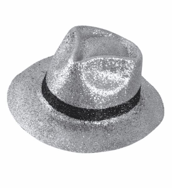 Cappello da Gangster Argento in Plastica