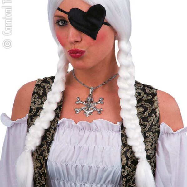 Parrucca Bianca Country con Trecce