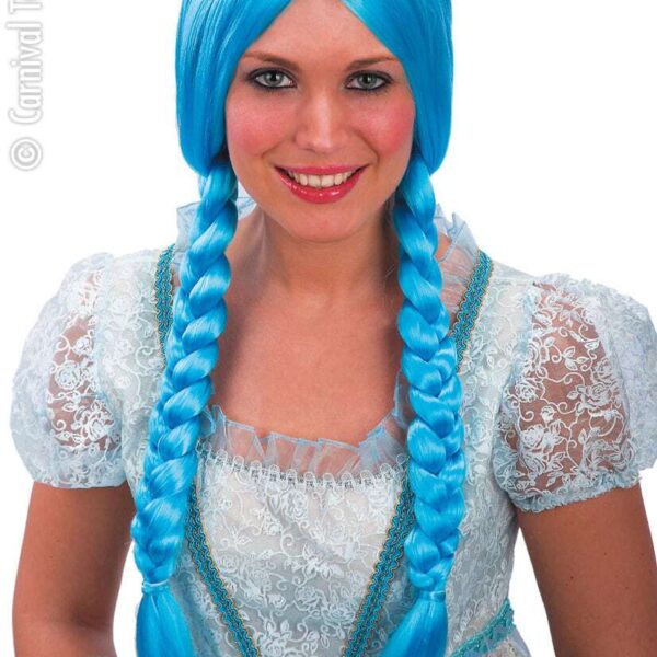 Parrucca Azzurra Country con Trecce